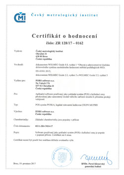 ČMI Certifikát